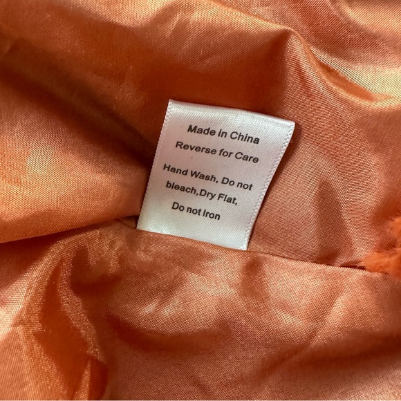 HOMMAGE FROM LOS ANGELES FAUX FUR CROPPED BURNT ORANGE RUST CAPLET JACKET. Sz MP - Picture 9 of 10